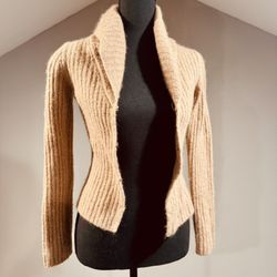 Express Women’s Brown Wool Blend Shawl Collar Cardigan Sweater Size XS