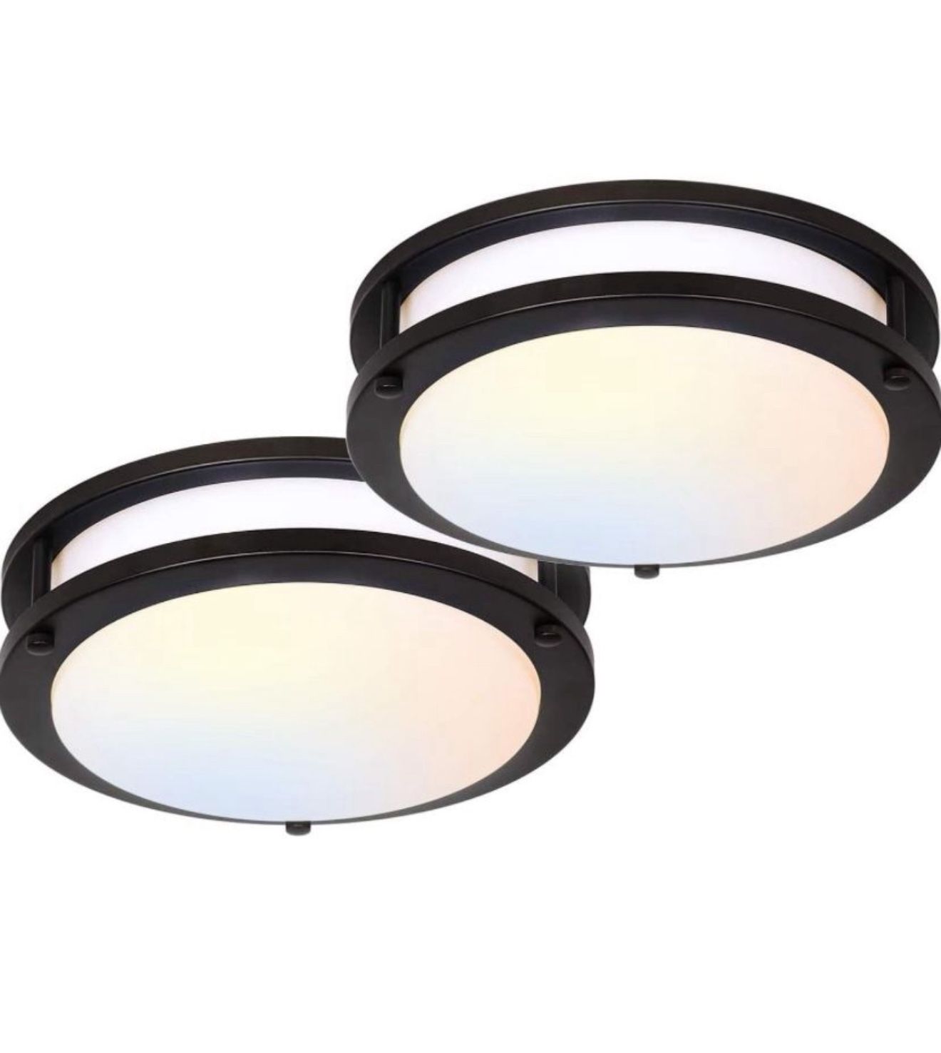 Set Of 2 D13”Flush Mount LED Ceiling Light FixturesAdjustableOil Rubbed Bronze