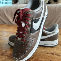 New Nike Air Force 1 NY Cubans Premium Lt Charcoal/ Ntr Gry-Tm Red-blk Size 11