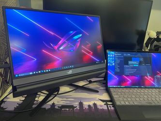 ASUS ROG Strix 17.3" 1080P Portable Gaming Monitor (XG17AHP) - Full HD, IPS, 240Hz, 3ms, Adaptive-Sync, Smart Case, ROG Bag & Tripod,