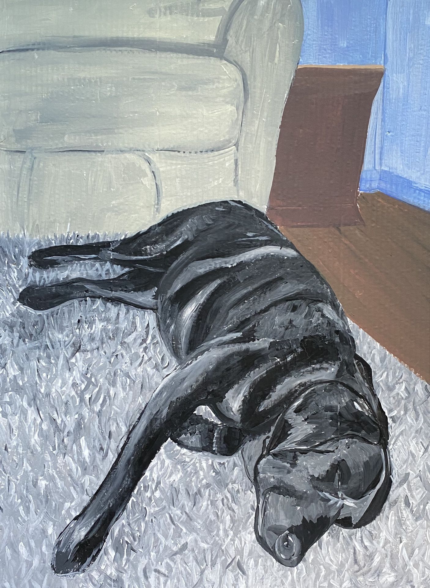 Sleeping Lab Acrylic Painting