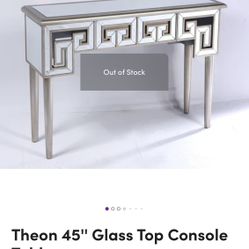 45” Console Glass Console Table 