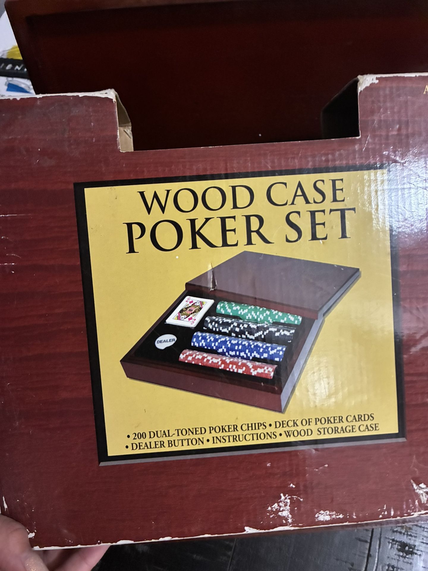 Wood Case Poker Set 