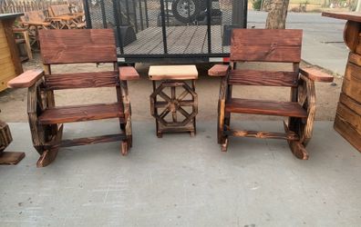 🌵Set de Sillas Mecedoras 3 piezas  🪵  3-piece rocking chair set 🌵