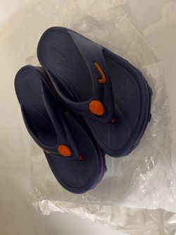 New Navy and Orange Nike Slippers Size 7-8