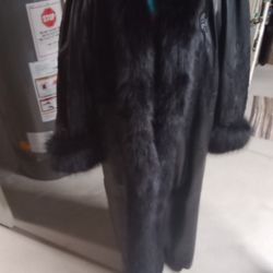 Rocco D' Amello Full Length Leather With Fox Fur Trim
