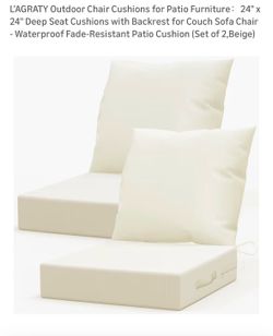 New set of 2 patio chairs cushions