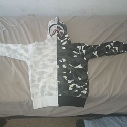 Bape Camo hoodie Half Black And White