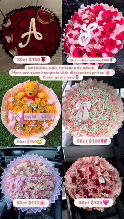 Ramo buchón rose bouquets girlfriend lilies anniversary