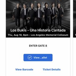 Los Bukis Concierto 18 Agosto 8:00 Pm 2 Tickets Each Retail 500 