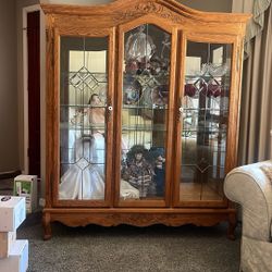 Oak & Glass Cabinet 