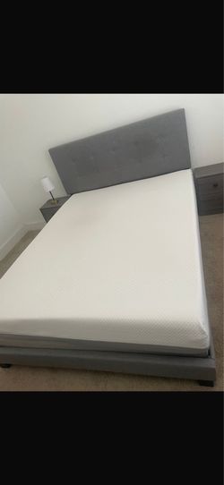 Queen Bed Set – Bed Frame + Mattress + 2 Nightstands