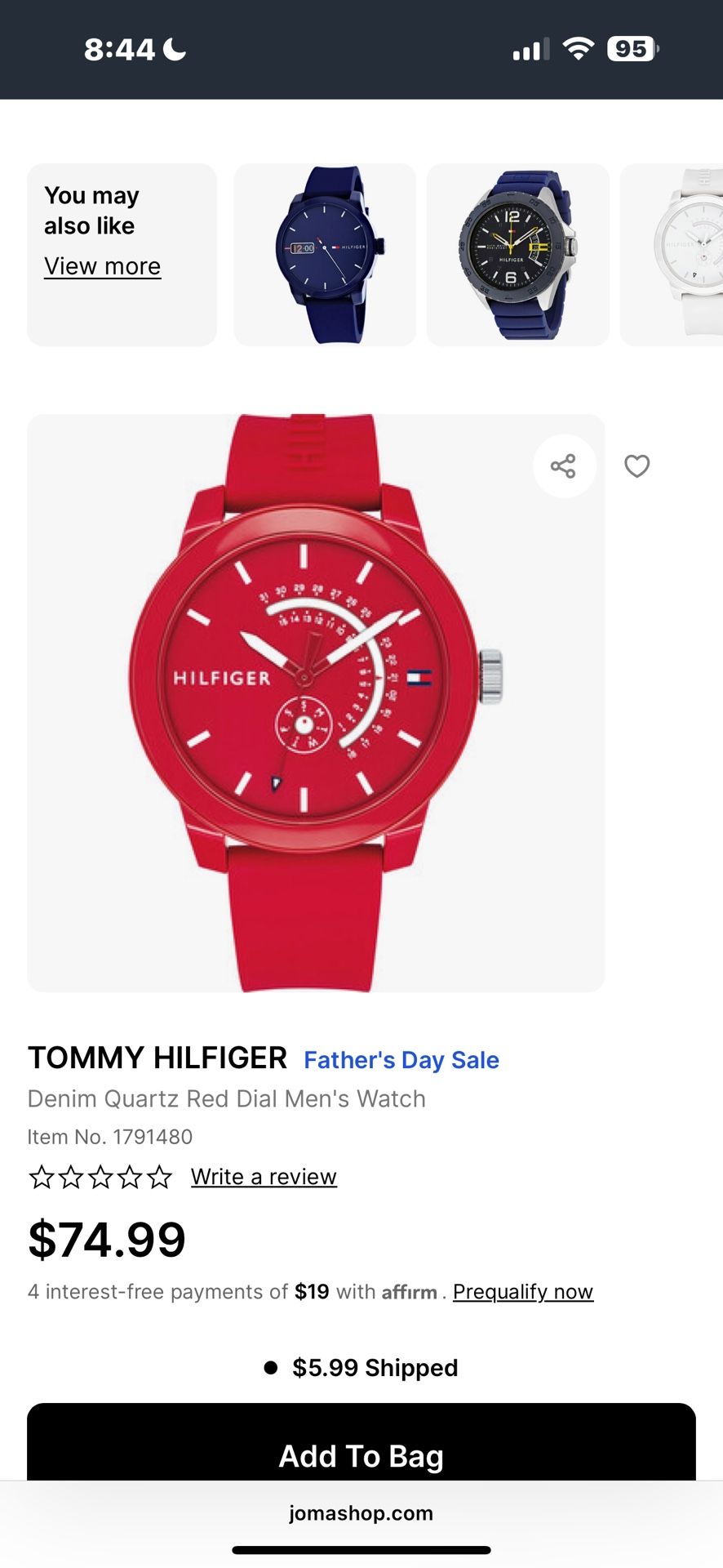 Red Tommy Hilfiger Watch