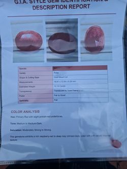Certified ruby 12.19 carats