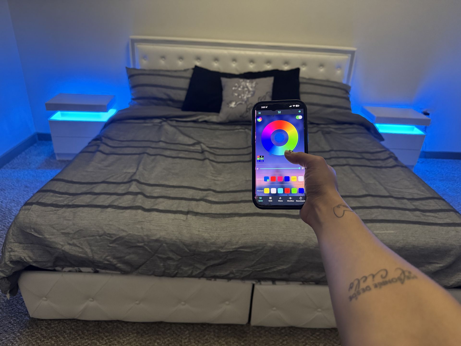 All-inclusive bed and its bedside tables