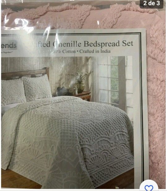 $135⚡️🍓🍓Better Trends Tufted Unique Luxurious Bedspread & Sham Set -Pink (Full/Double) /z109/ 