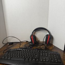 Pc Headset And Keyboard 