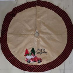 Decorative balls sold separately may be added with purchase of tree.

Red Wagon plaid trim tree skirt sold separately may be added with purchase of tr