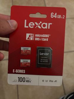 Lexar E-Series 64GB microSDXC Cards 2-Pack