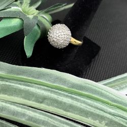 Women's gold inlaid zircon ring