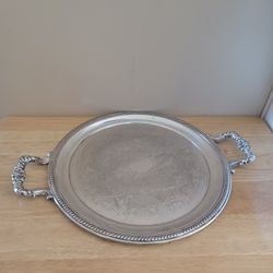 Vintage Roger's Silver Co Silver Tray No. 1203  Floral Details 