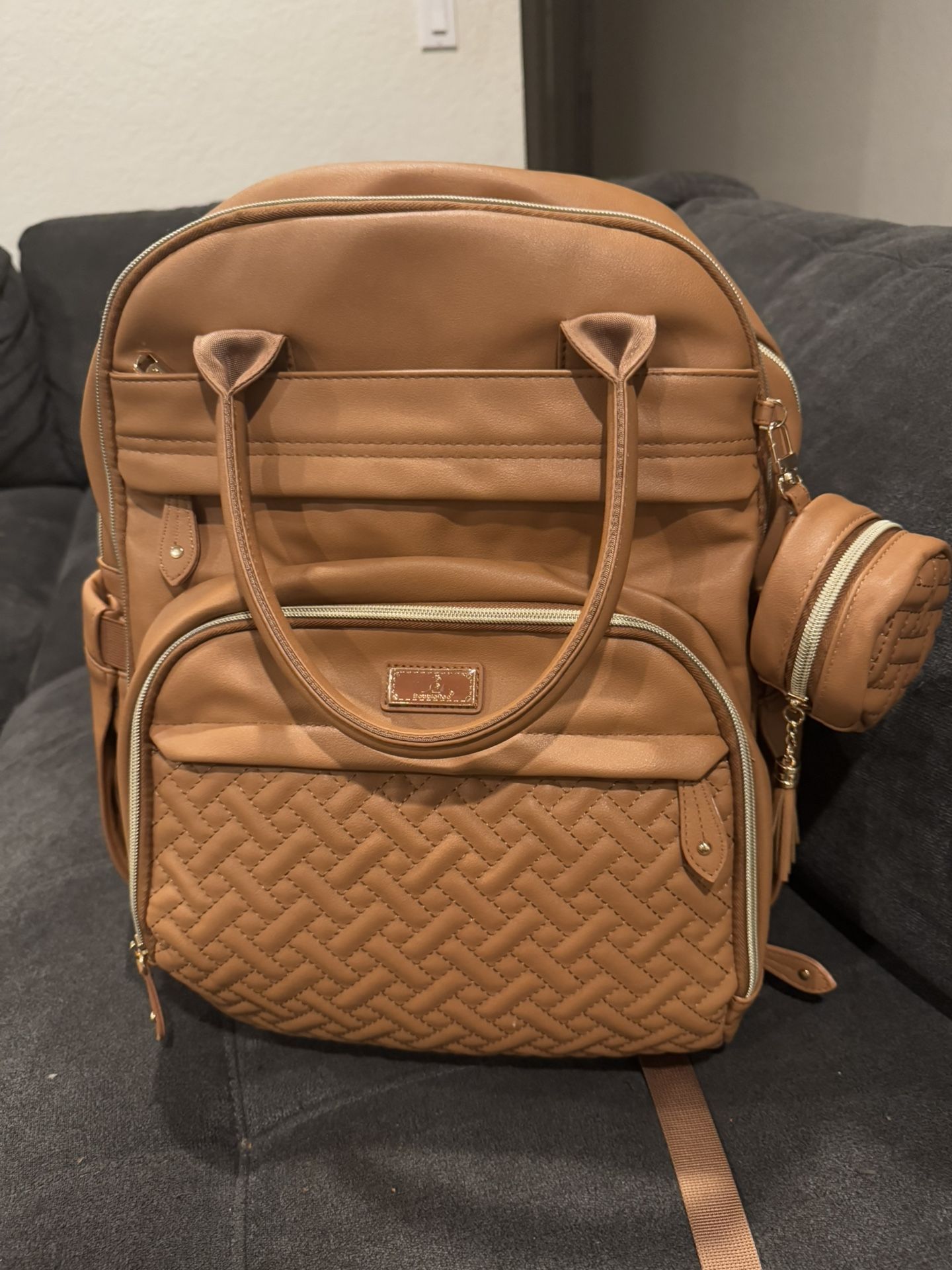 Babble Roo Leather Diaper Bag