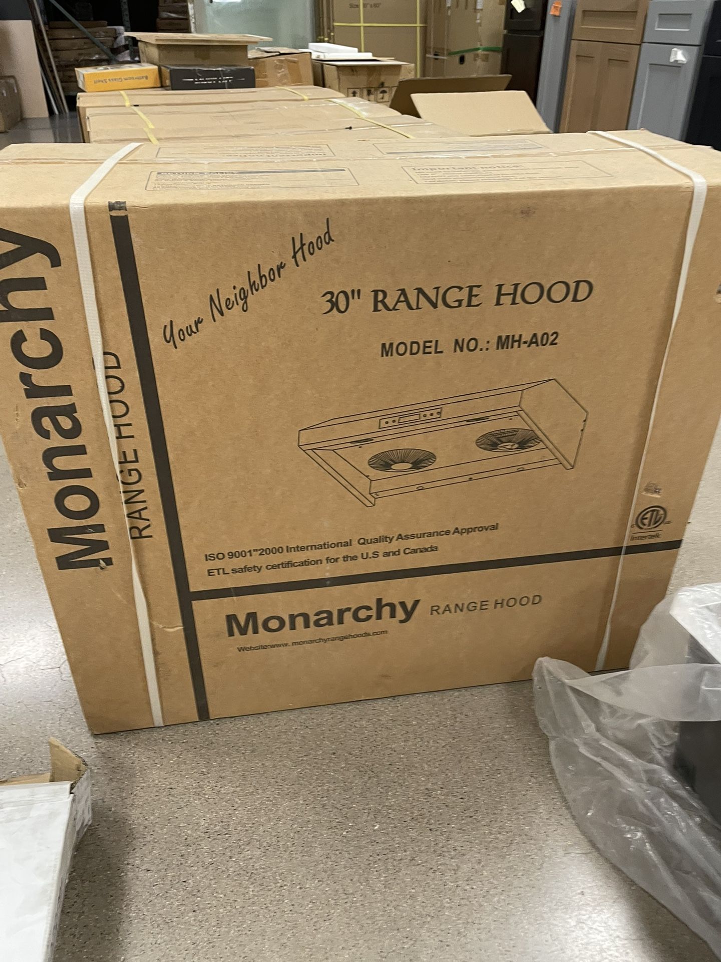 Monarch 30” Range Hood. Brand New