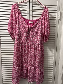 Xxl. Lauren Conrad Pink And White Dress.  Bow Front 