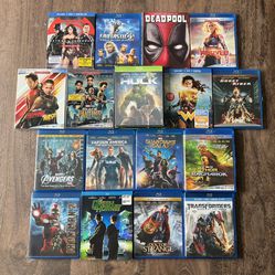 Big lot of 17 DC Comics & Marvel Superhero Blu-Ray Movies
