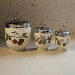 3 Piece Set  of Vintage Porcelain Coddlers