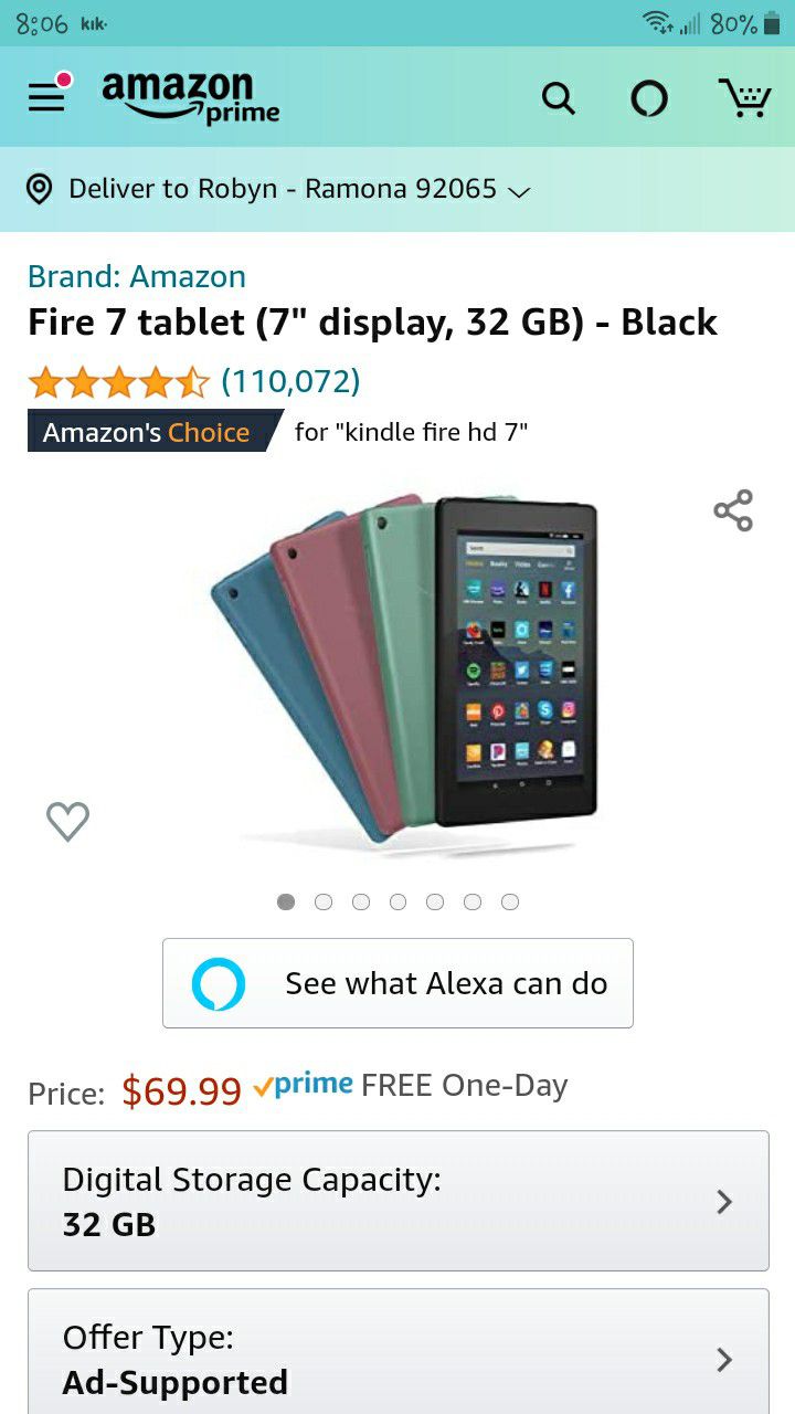 Amazon fire 7 tablet with case