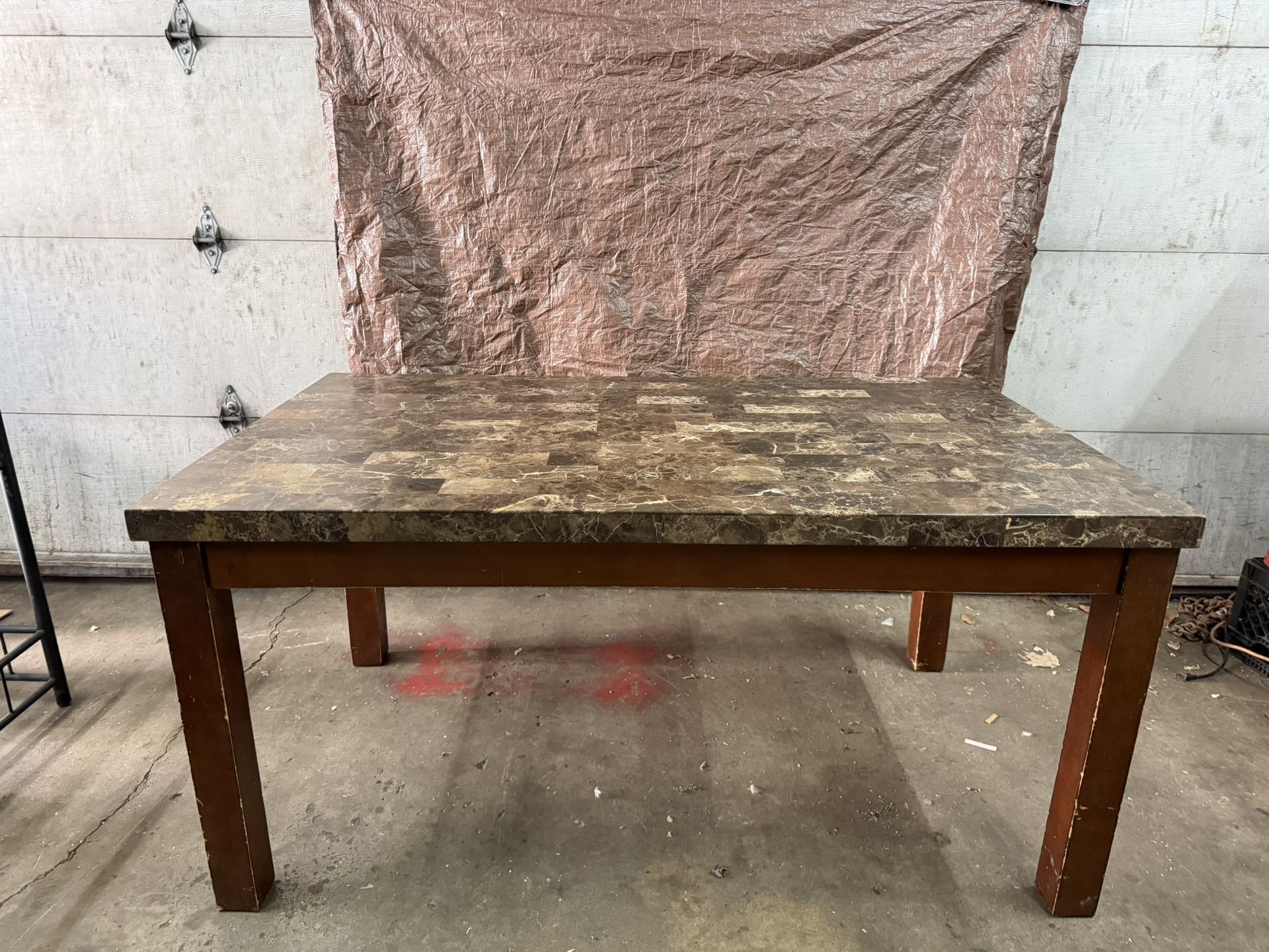 Sturdy Heavyweight Dining Table with Matching Bench – 64” Laminated Top