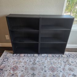 Set Of Black Bookshelves 