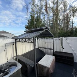 Gazebo Patio Cover Shade - Black Steel Frame