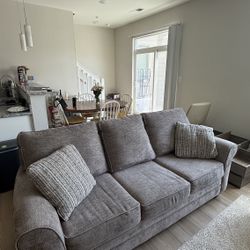Modern Gray Couch + Chair & Ottoman Set – Lightly Used, Excellent Condition
