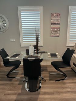 Black fauxLeather  Dining Chairs