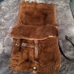 Original  WWII Swiss Army Military Pony Fur Backpack