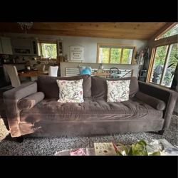 Magnolia Home Brand Gray Velvet Sofa