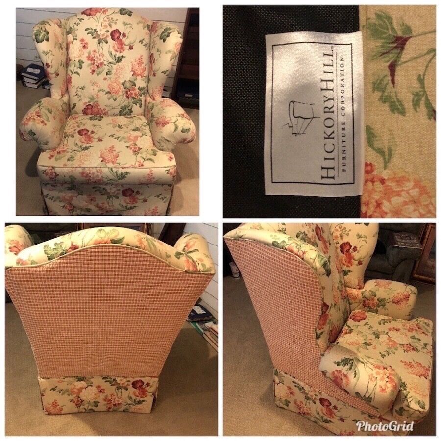Floral upholstered chair/couch/sofa by Hickory Hill