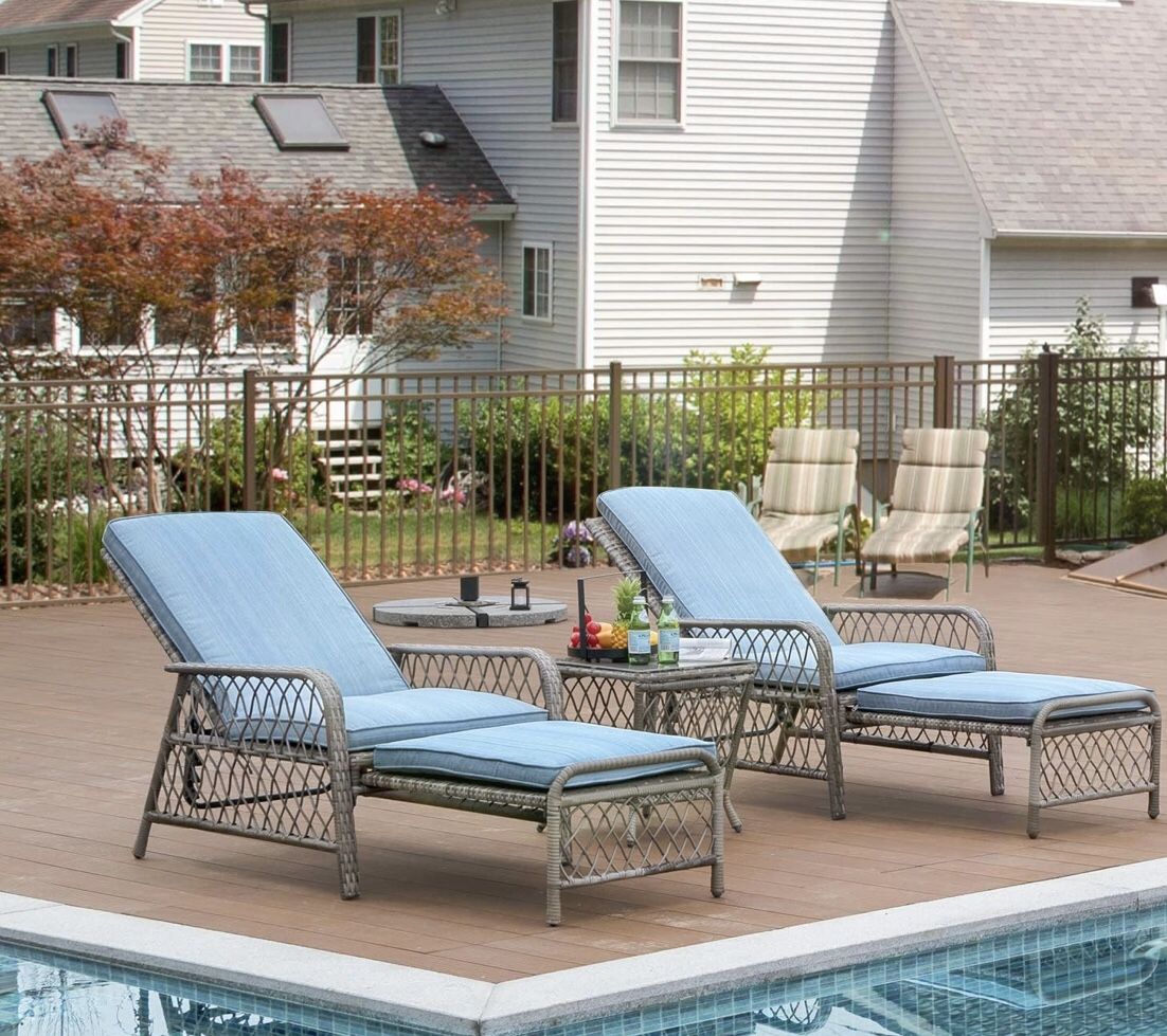 Olmia Chase Lounger Chair Outdoor Single, Adjustable Outdoor