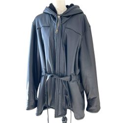 ✨ Luxurious Wilsons Leather Hooded Jacket - Perfect Winter Essential! 🧥❄️