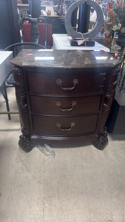 Vintage style nightstand with Marble top