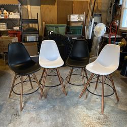 2 MCM Black Bar Stools 