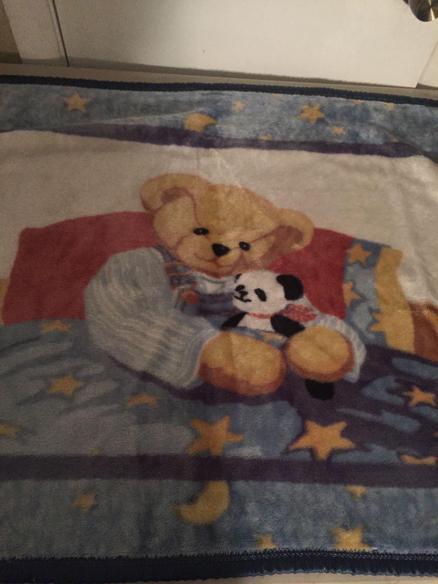 Baby boy - crib fleece bear blanket