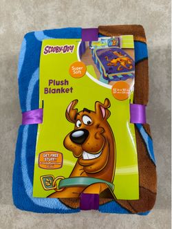 New Scooby Doo Plush Blanket 62” X 90”