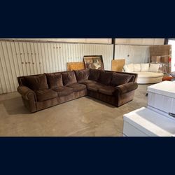 Large Sectional  Velour Couch 