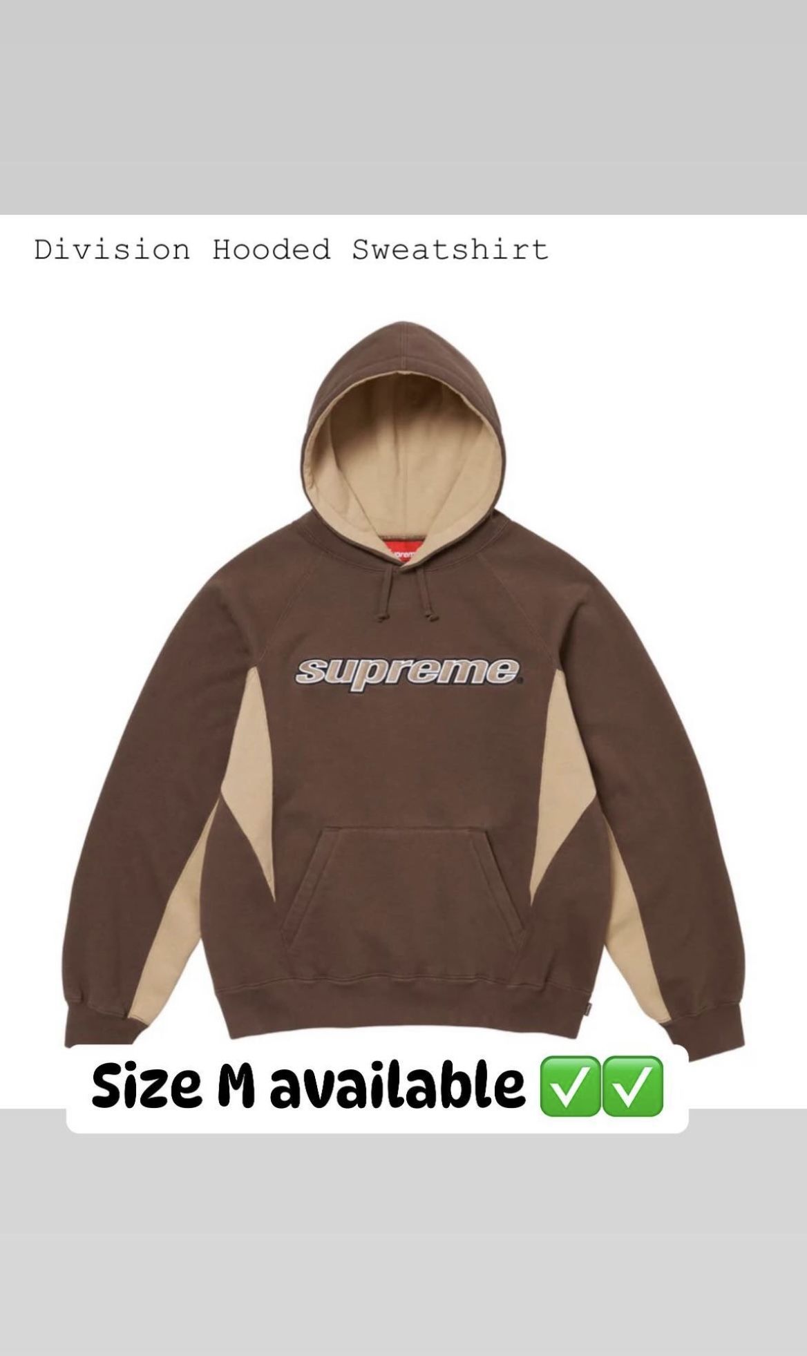 Supreme division hooded supreme black and brown hoodie