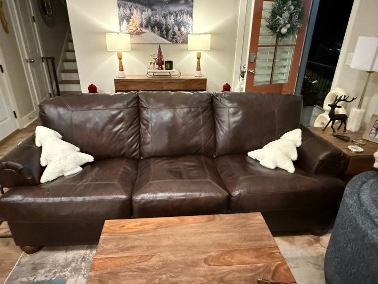 Thomasville Furniture Genuine Leather Couch