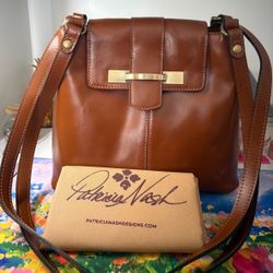 Patricia Nash Tan Leather Larone Medium Hobo with Shoulder Straps