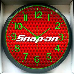Snap-on Tool Garage Shop Glow In The Dark Wall Clock New!